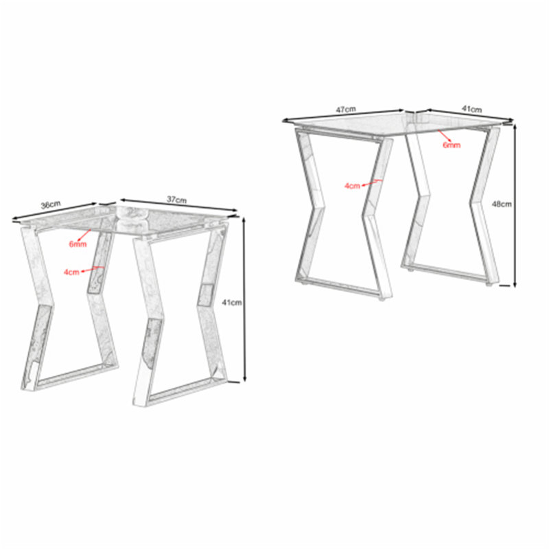Mercer41 Glass Sled Nesting Tables Wayfair